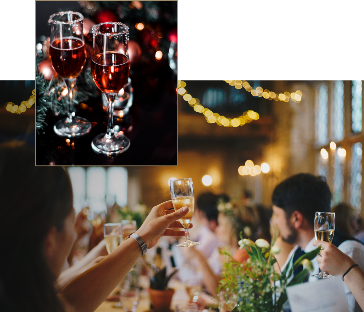 wine glasses and salute