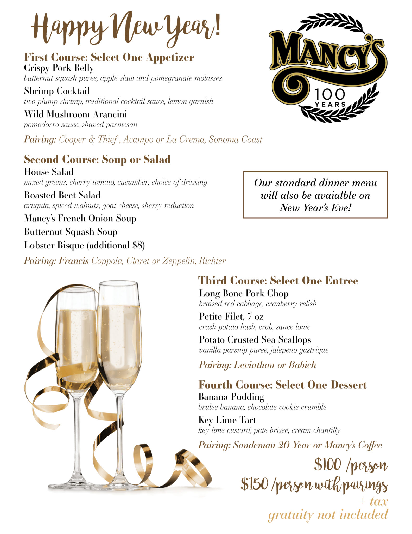 Coursed Dinner 2023_with Standard Dinner Disclaimer