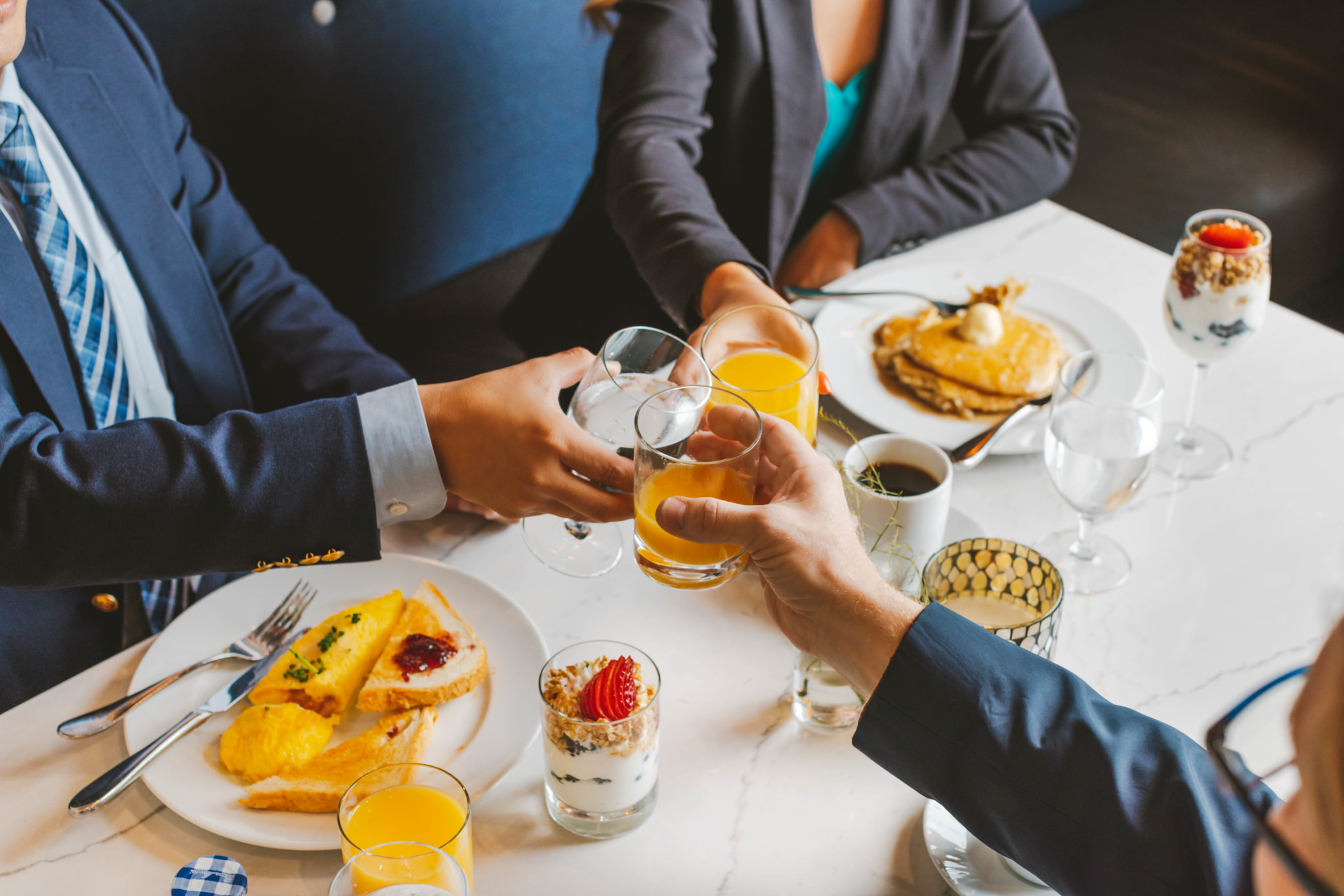 People eating breakfast at Mancy's Steakhouse