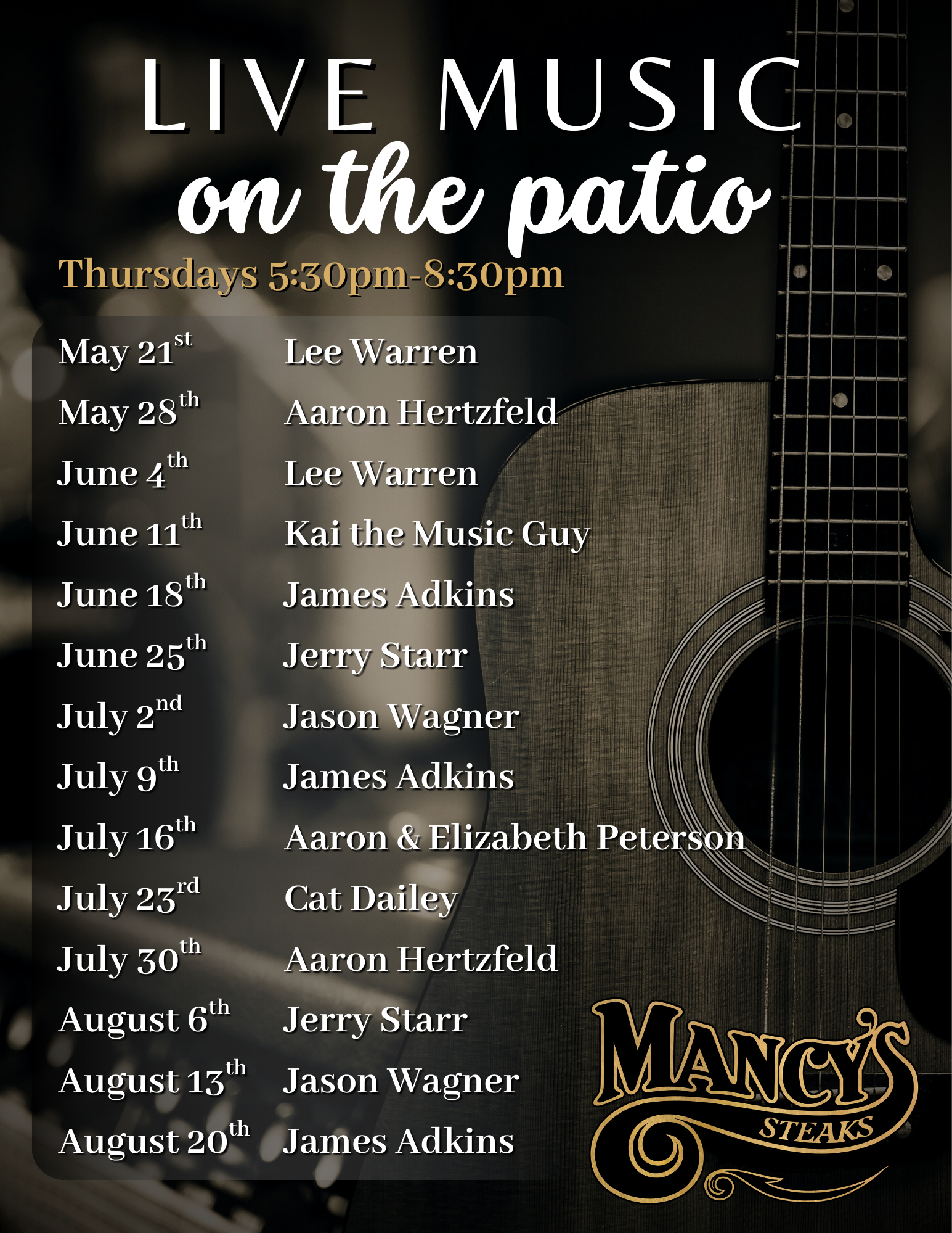 Patio Music Lineup